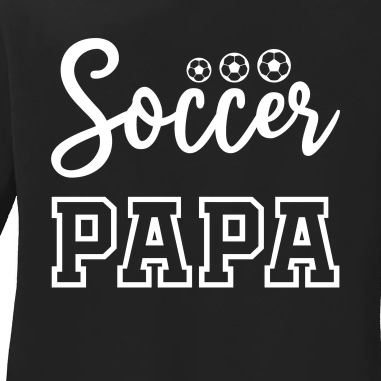 Soccer Papa Ladies Long Sleeve Shirt