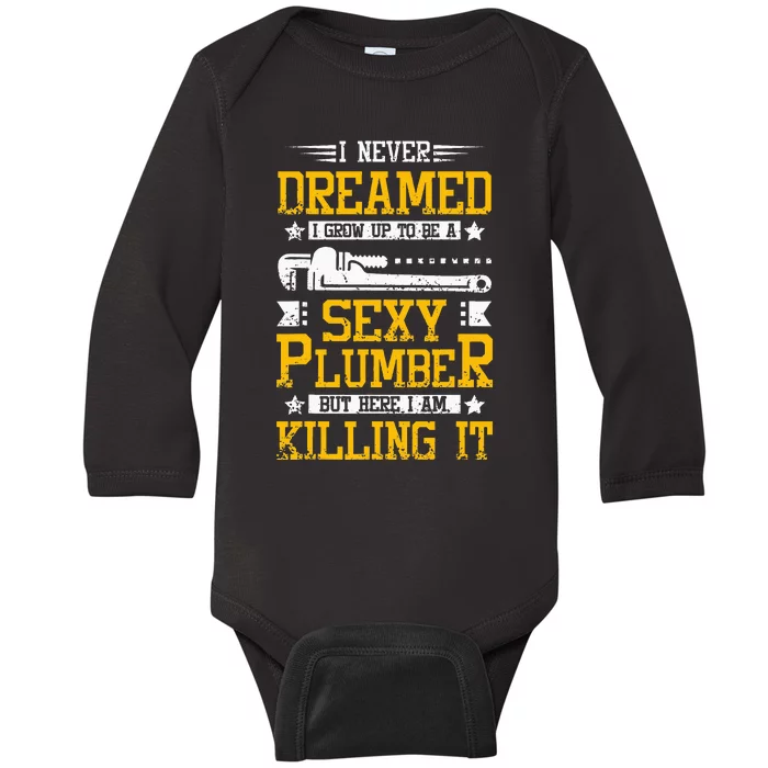 Sexy Plumber Baby Long Sleeve Bodysuit