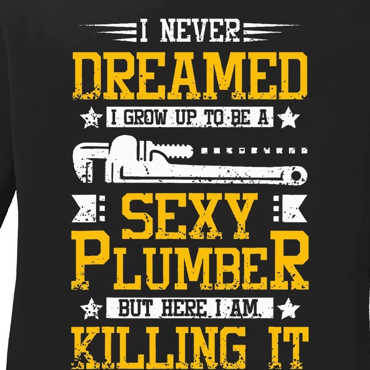 Sexy Plumber Ladies Long Sleeve Shirt