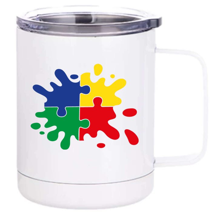 Splash Puzzle Front & Back 12oz Stainless Steel Tumbler Cup