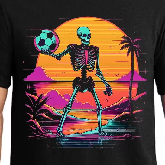 Skeleton Playing Soccer Halloween Costume Kids Pajama Set