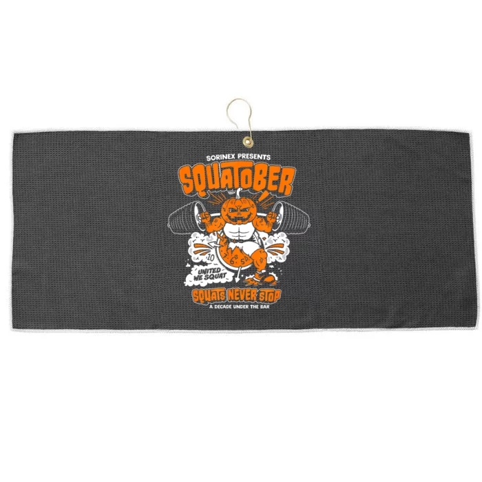 Sorinex Presents Squatober Squats Never Stop Large Microfiber Waffle Golf Towel