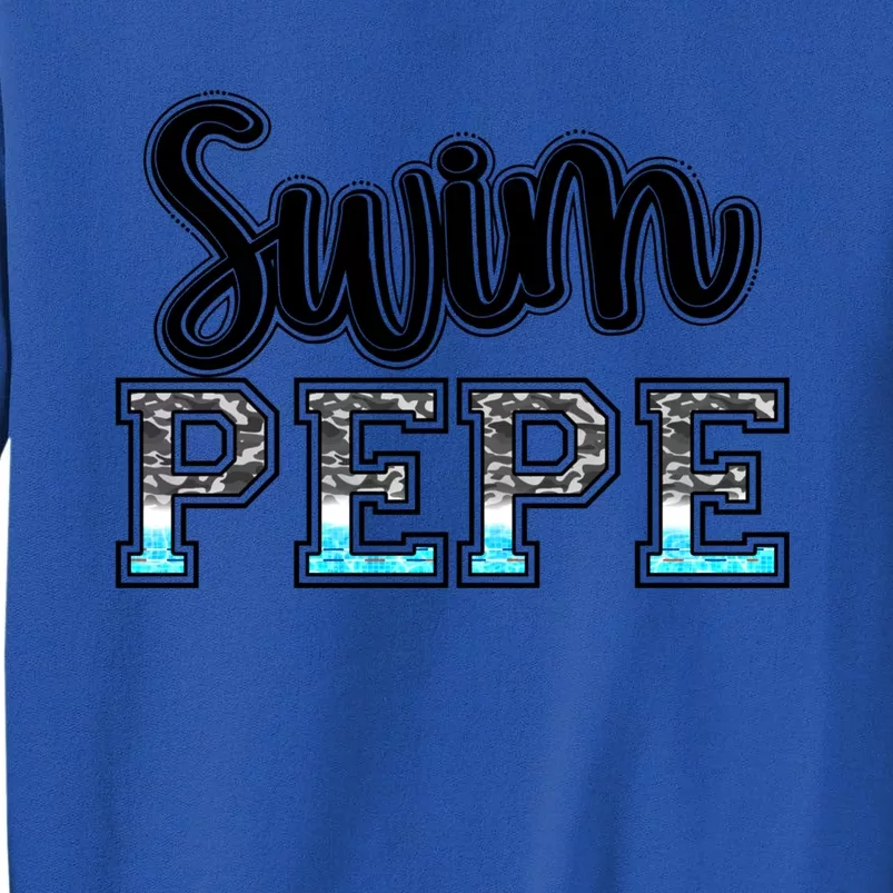 Swim Pepe Swimming Diving Camo Western Fathers Day Gift Tall Sweatshirt