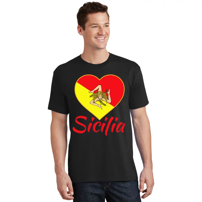 Sicilian Pride Sicilia I Love Sicily Trinacria T-Shirt