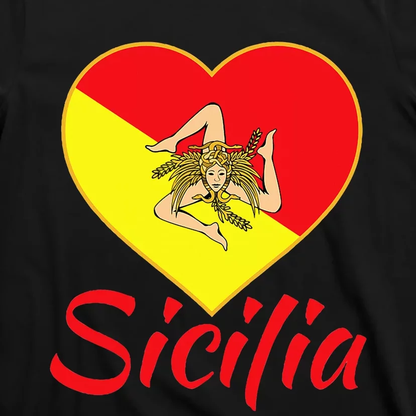 Sicilian Pride Sicilia I Love Sicily Trinacria T-Shirt