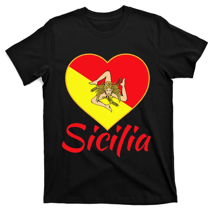 Sicilian Pride Sicilia I Love Sicily Trinacria T-Shirt