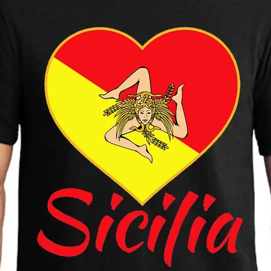 Sicilian Pride Sicilia I Love Sicily Trinacria Pajama Set