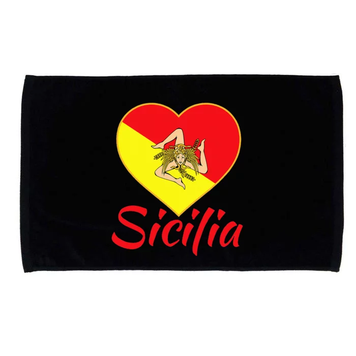 Sicilian Pride Sicilia I Love Sicily Trinacria Microfiber Hand Towel