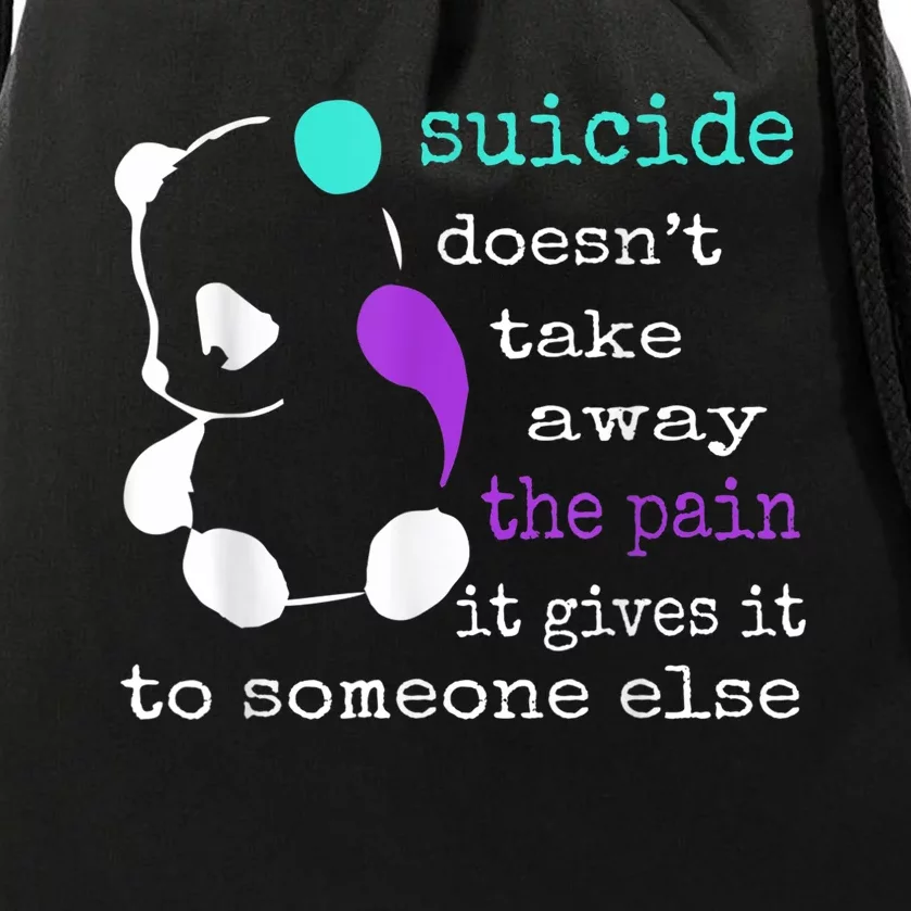 Suicide Pain Semicolon Gift Suicide Prevention Awareness Drawstring Bag