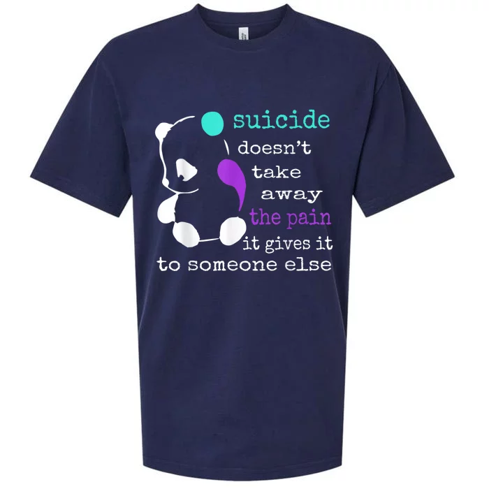 Suicide Pain Semicolon Gift Suicide Prevention Awareness Sueded Cloud Jersey T-Shirt