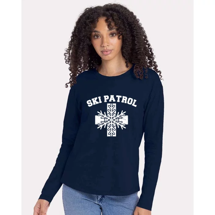 Ski Patrol Womens Cotton Relaxed Long Sleeve T-Shirt