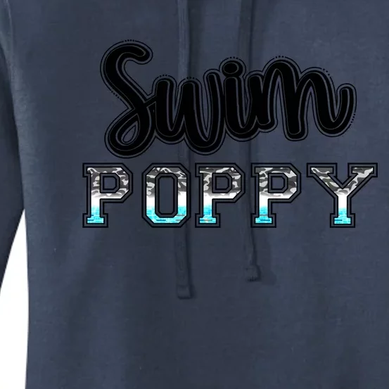 Swim Poppy Swimming Diving Camo Western Fathers Day Funny Gift Women's Pullover Hoodie