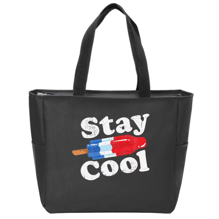 Summer Popsicle Stay Cool Funny Bomb Retro 80s Pop Gift Zip Tote Bag