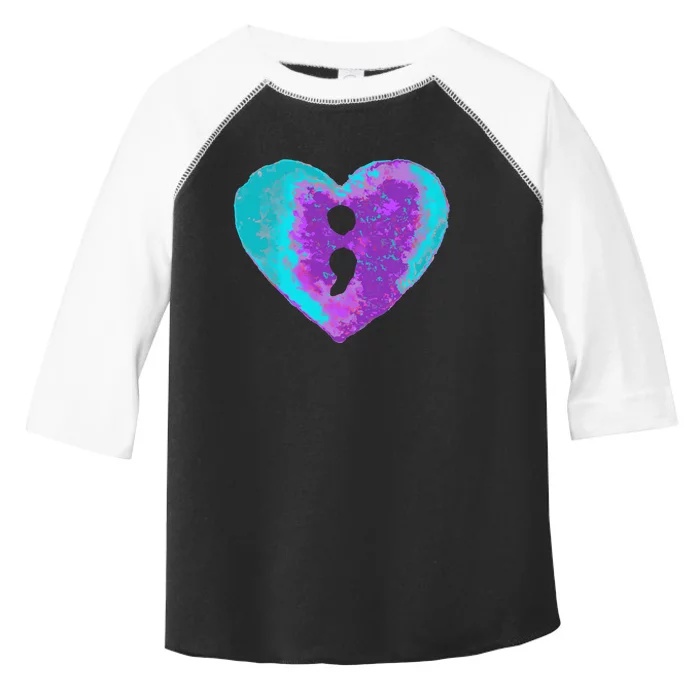 Suicide Prevention Semi Colon Purple Teal Hoodie Toddler Fine Jersey T-Shirt