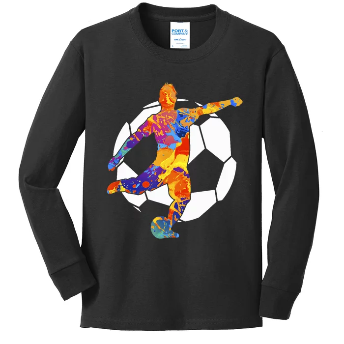 Soccer Player Sports Graphic Soccer Graphic Kids Long Sleeve Shirt