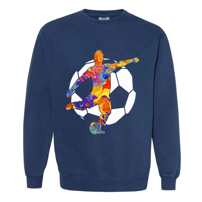 Soccer Player Sports Graphic Soccer Graphic Garment-Dyed Sweatshirt