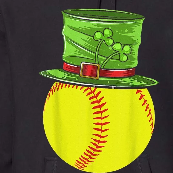 Softball Player Sport St Patrick's Saint Pattys Day Cute Premium Hoodie