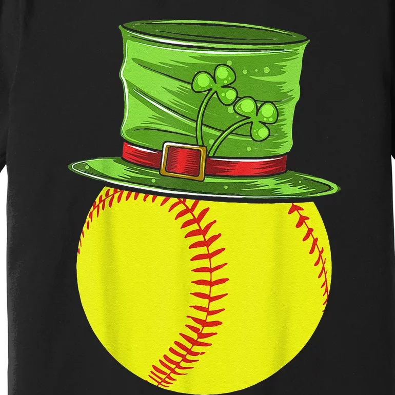 Softball Player Sport St Patrick's Saint Pattys Day Cute Premium T-Shirt