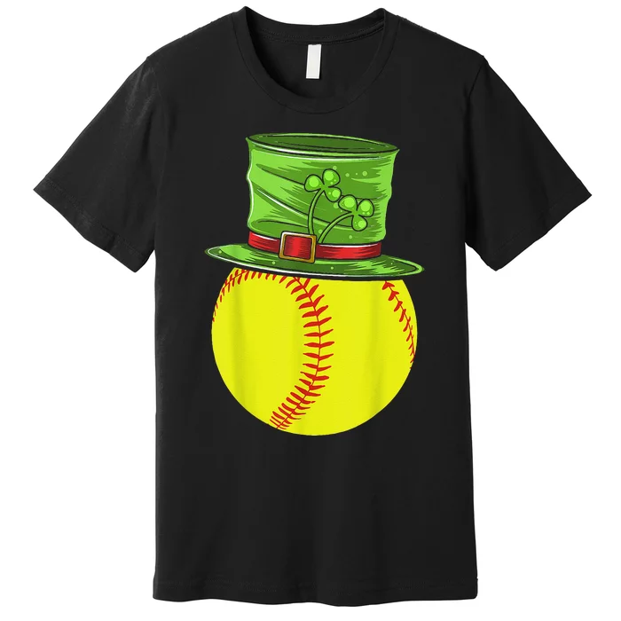 Softball Player Sport St Patrick's Saint Pattys Day Cute Premium T-Shirt