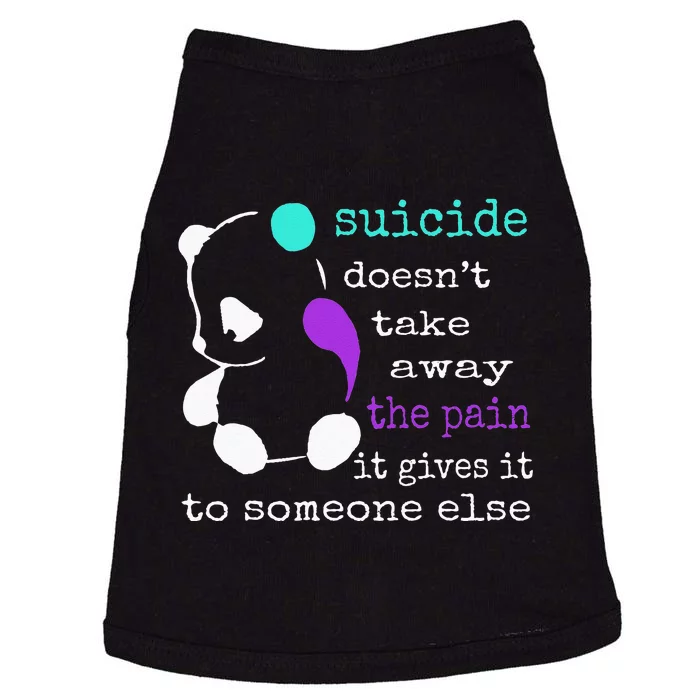 Suicide Pain Semicolon Gift Suicide Prevention Awareness Doggie Tank