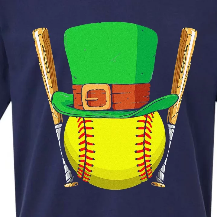 Softball Player Sport St Patrick's Saint Pattys Day Sueded Cloud Jersey T-Shirt