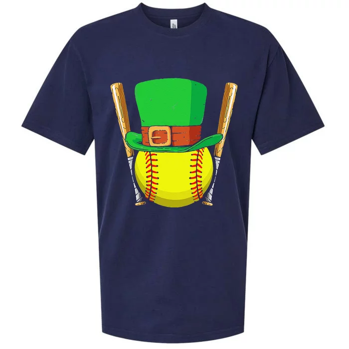 Softball Player Sport St Patrick's Saint Pattys Day Sueded Cloud Jersey T-Shirt