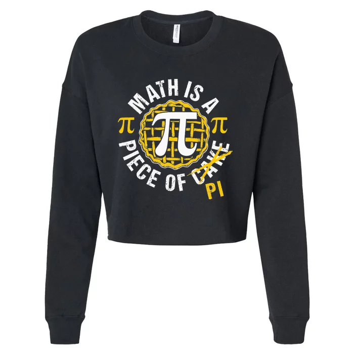 Simple Pi Symbol National Pi Day Gift Cropped Pullover Crew