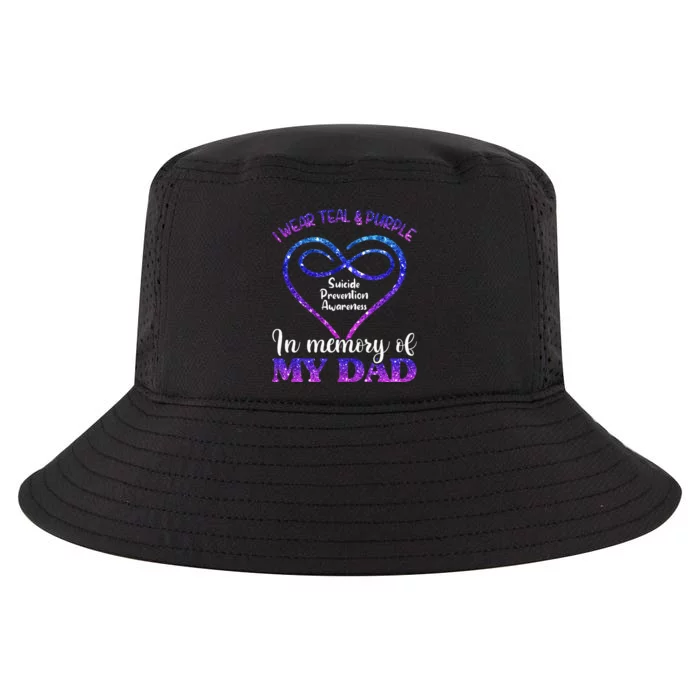 Suicide Prevention Teal & Purple In Memory Of My Dad Cool Comfort Performance Bucket Hat