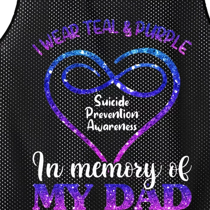 Suicide Prevention Teal & Purple In Memory Of My Dad Mesh Reversible Basketball Jersey Tank