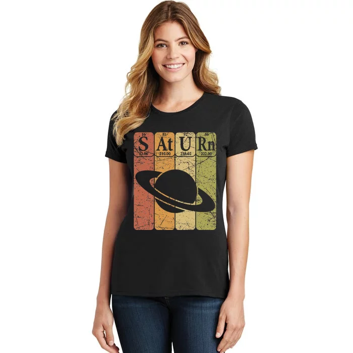 Saturn Periodic Table Elements Saturn Planet Space Nerd Women's T-Shirt