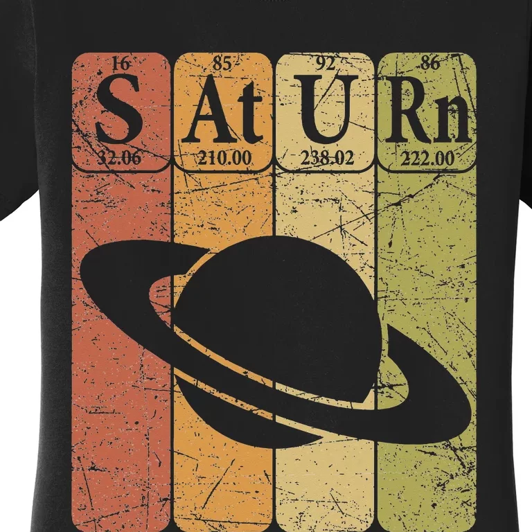 Saturn Periodic Table Elements Saturn Planet Space Nerd Women's T-Shirt