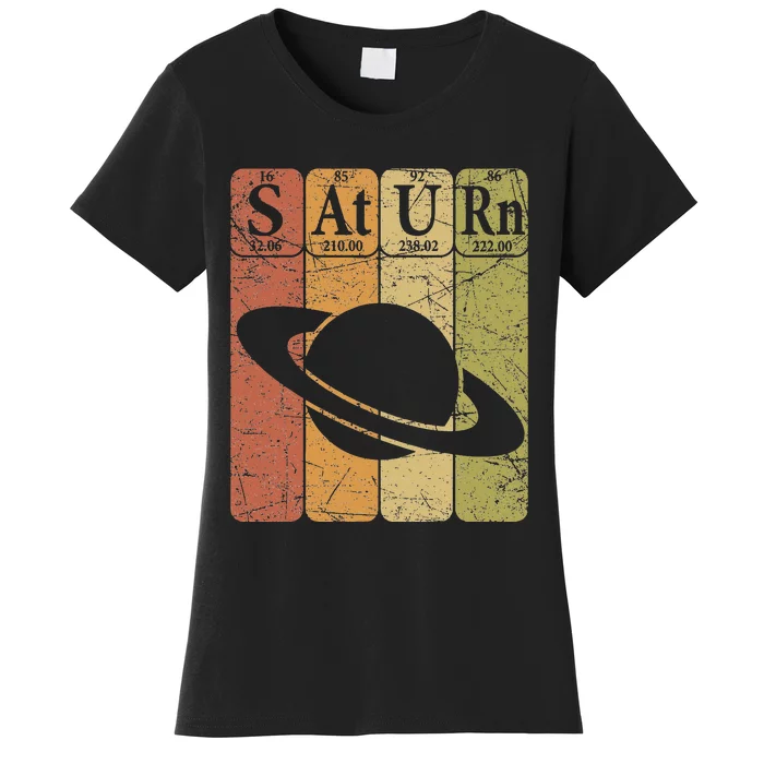 Saturn Periodic Table Elements Saturn Planet Space Nerd Women's T-Shirt