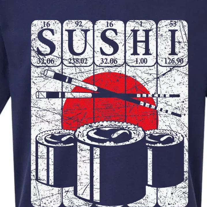 Sushi Periodic Table Elements Japanese Food Japanese Flag Sueded Cloud Jersey T-Shirt