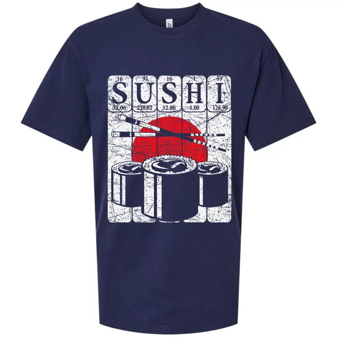 Sushi Periodic Table Elements Japanese Food Japanese Flag Sueded Cloud Jersey T-Shirt