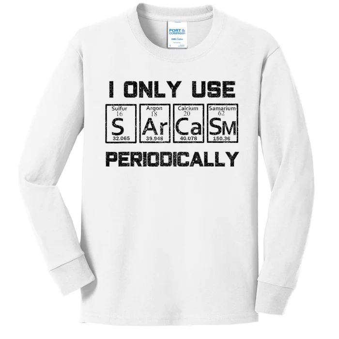 Sarcasm Periodic Table Element Science Joke Kids Long Sleeve Shirt