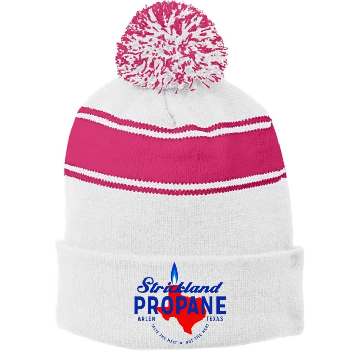 Strickland Propane Taste The Meat Not The Heat Stripe Pom Pom Beanie