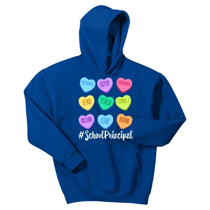 School Principal Teacher Valentine's Day Pastel Candy Heart Gift Kids Hoodie