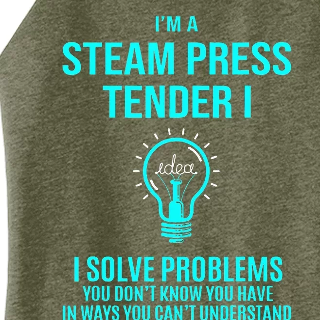 Steam Press Tender I I Solve Problems Women’s Perfect Tri Rocker Tank