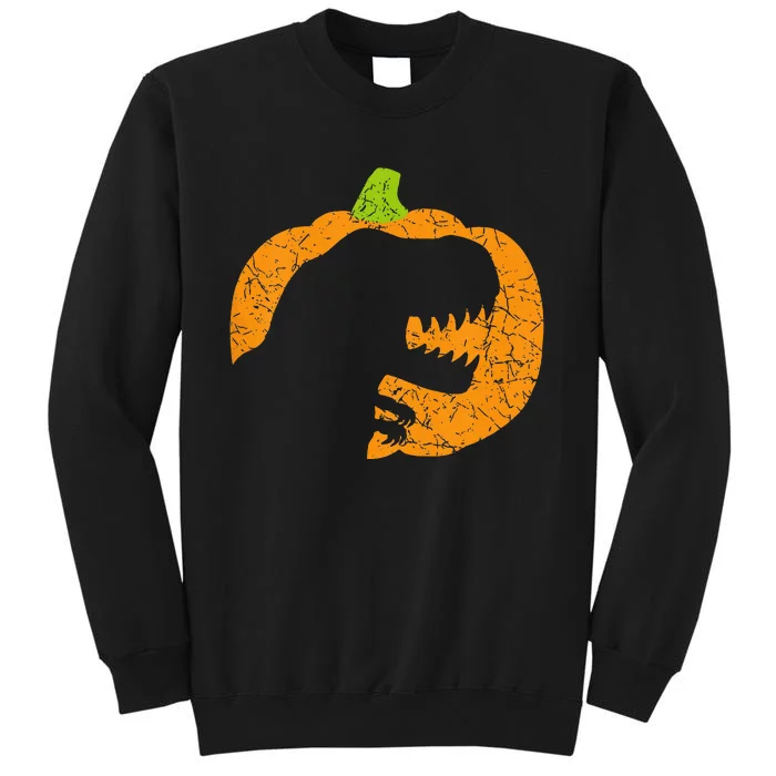 Spooky Pumpkin TRex Dinosaur Halloween Decor Tall Sweatshirt