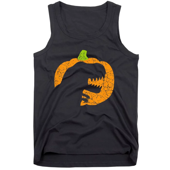 Spooky Pumpkin TRex Dinosaur Halloween Decor Tank Top