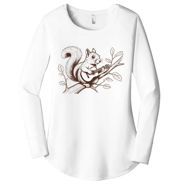 Squirrel Plays The Guitar Guitar Music Women's Perfect Tri Tunic Long Sleeve Shirt