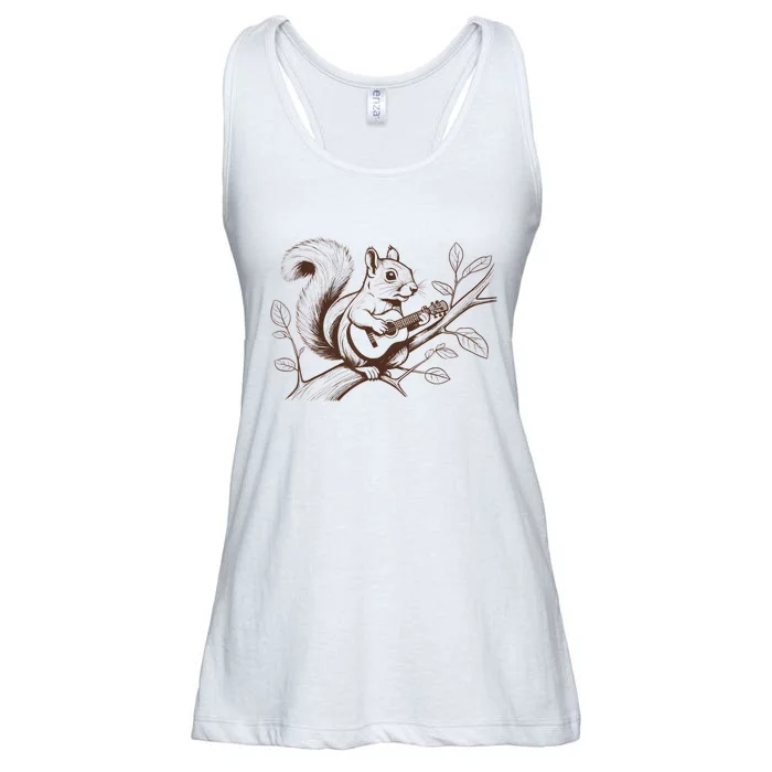 Squirrel Plays The Guitar Guitar Music Ladies Essential Flowy Tank