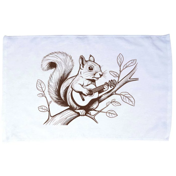 Squirrel Plays The Guitar Guitar Music Microfiber Hand Towel