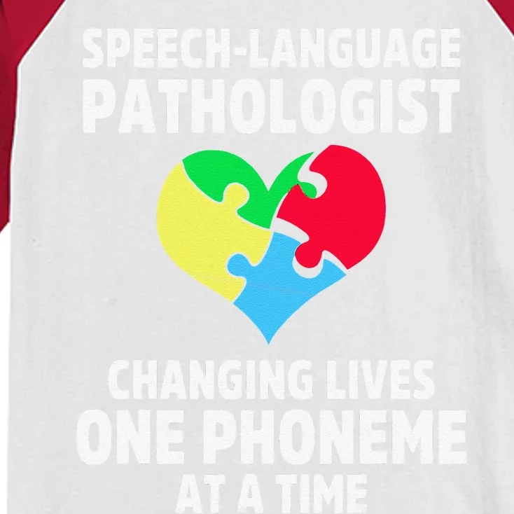 Speech Pathology Therapy Lives Autism Awareness Month Kids Colorblock Raglan Jersey