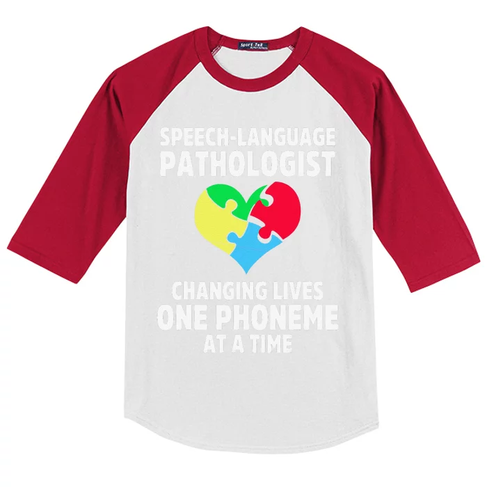 Speech Pathology Therapy Lives Autism Awareness Month Kids Colorblock Raglan Jersey