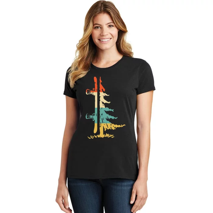 Snowboard Pine Tree Vintage Snowboarder Snowboarding Women's T-Shirt