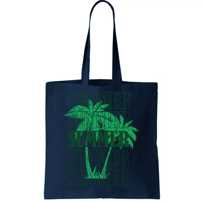 Summer Palm Trees Green Tote Bag