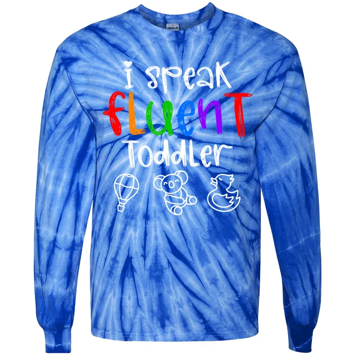 Speak Preschool Teacher PreK Teacher Gift Tie-Dye Long Sleeve Shirt