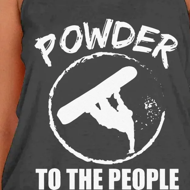 Snowboarding Powder To The People Snowboard Women's Knotted Racerback Tank