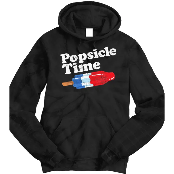 Summer Popsicle Time Funny Bomb Retro 80s Pop Vacation Gift Tie Dye Hoodie